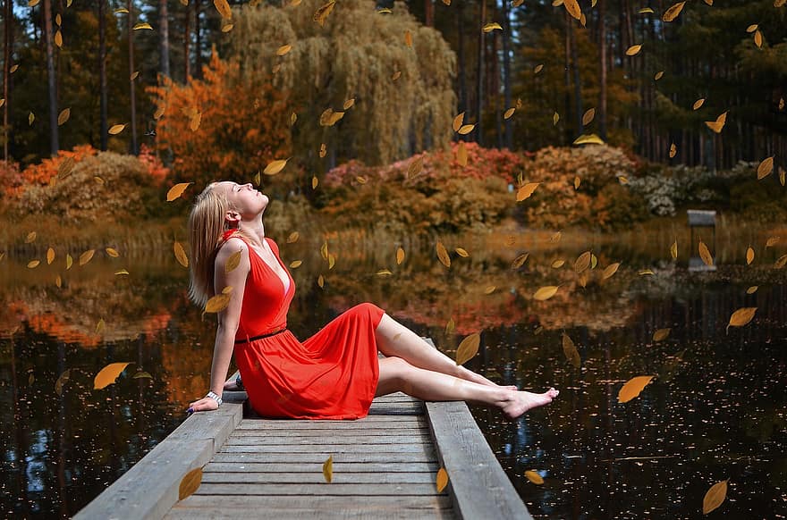 girl-bridge-water-daydream-lake-relaxation-woman-red-dress.jpg
