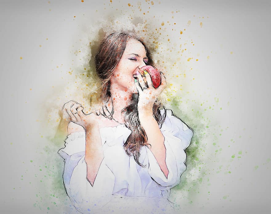 woman-woman-eating-apple-art-abstract-apple-vintage-girl-watercolor-beauty.jpg