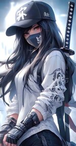 خلفيات بنات انمي حلوه تحمل سيف الساموراي 4K.jpg